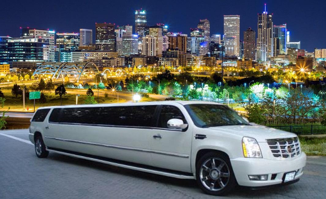 Denver Limousine - White Cadillac SUV All Pro Limousine Denver